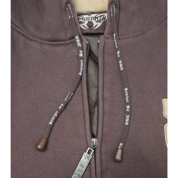 FB County Airbrush Old School Heavyweight Oversized Embroidery Unisex Jacket M - Picture 4 of 11